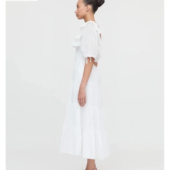 Hillhouse The Corinne Nap Dress in White Shadow Stripe size M